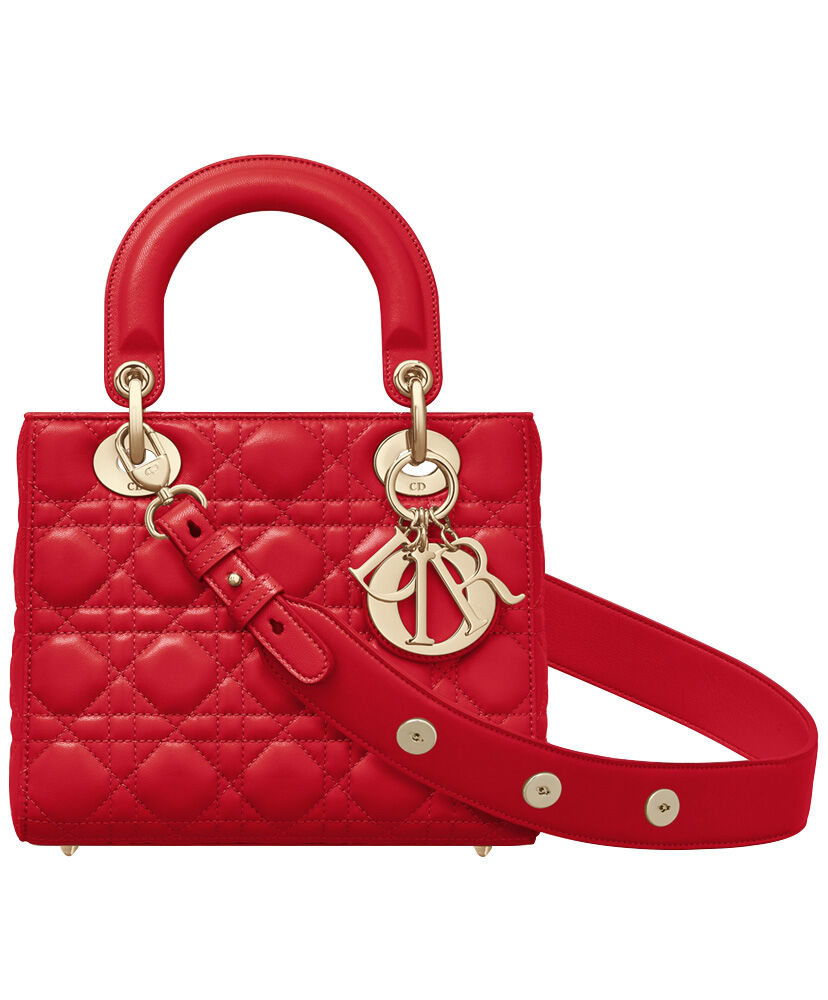 Christian Dior Lady Dior Lucky Badges Bag Red